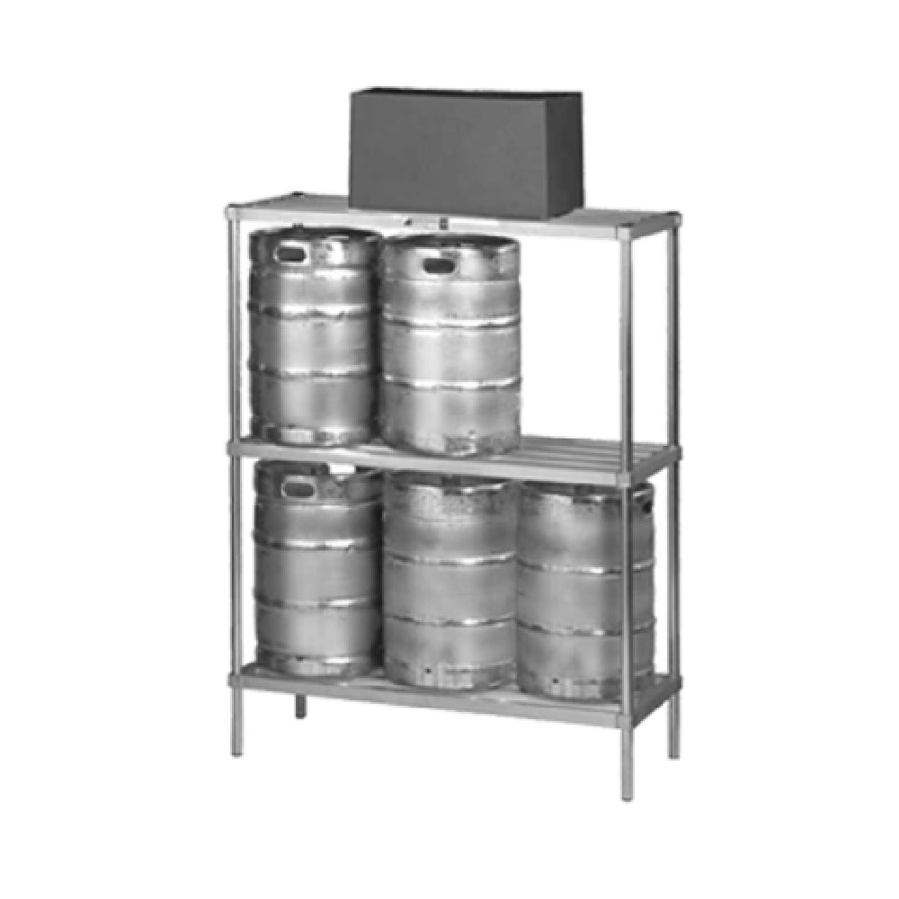 Alexander Industries SUK-48 Keg Rack 48"W X 20"D X 62-1/2"H X 6 Keg Capacity Aluminum Construction