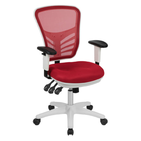 Flash Furniture HL-0001-WH-RED-GG Nicholas Swivel Task Chair 37" To 44-1/4" Adjustable Height