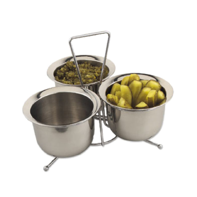 Alegacy Foodservice Products 1140 Stationary Server Complete Set Includes (3)-24 Oz. Stainless Steel Bowls
