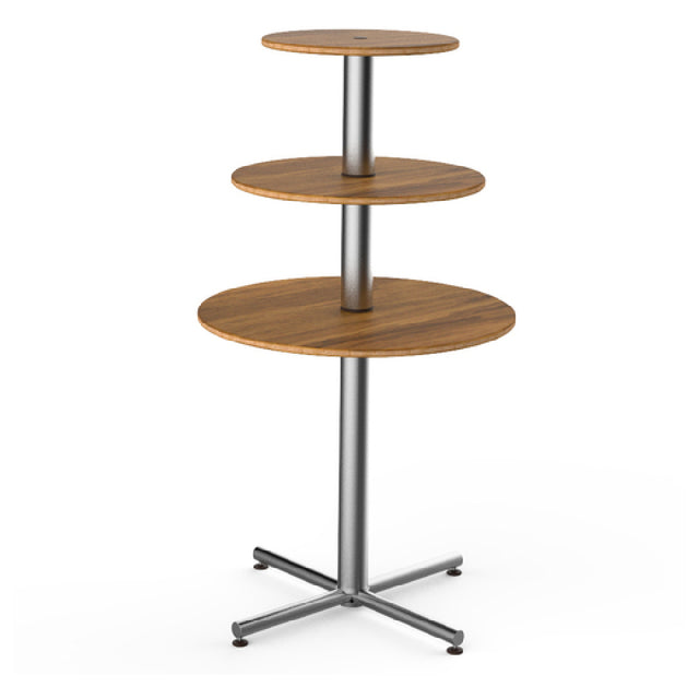 Steelite MGCPPR01BSXX Mogogo Buffet Solutions Polo Display Table 3-tier 30" Dia. X 55"H