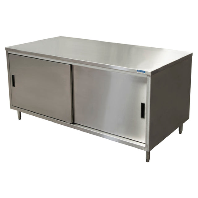 BK Resources CST-2472S Chef Table Cabinet Base With Sliding Doors 72"W X 24"D X 34-3/4"H Overall Size