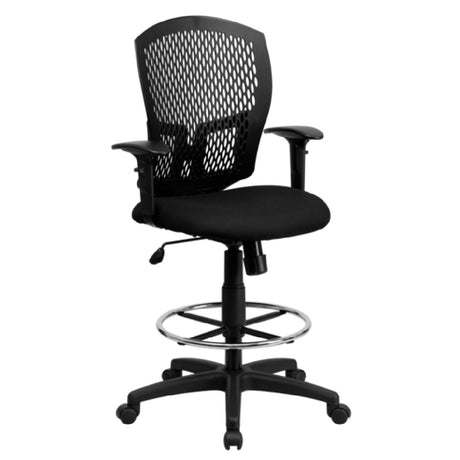 Flash Furniture WL-3958SYG-BK-AD-GG Designer Back Swivel Drafting Stool 45-3/4" To 50" Adjustable Height