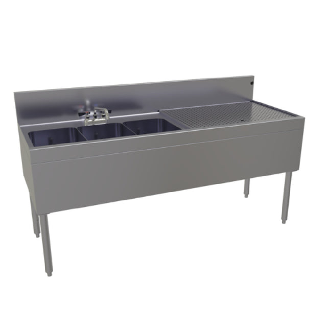 Glastender TSB-66L-S Underbar Sink Unit Three Compartment 66"W X 24"D