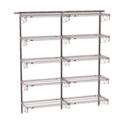 Metro SW-1872K4-85-5TIER - SmartWall Tall Wall Shelving Kit, Double-wide, Five-tier