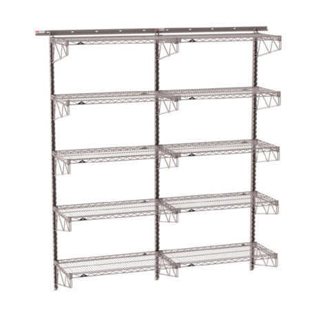 Metro SW-1872K4-85-5TIER - SmartWall Tall Wall Shelving Kit, Double-wide, Five-tier