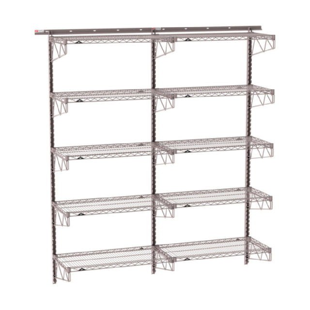 Metro SW-1872K4-85-5TIER - SmartWall Tall Wall Shelving Kit, Double-wide, Five-tier