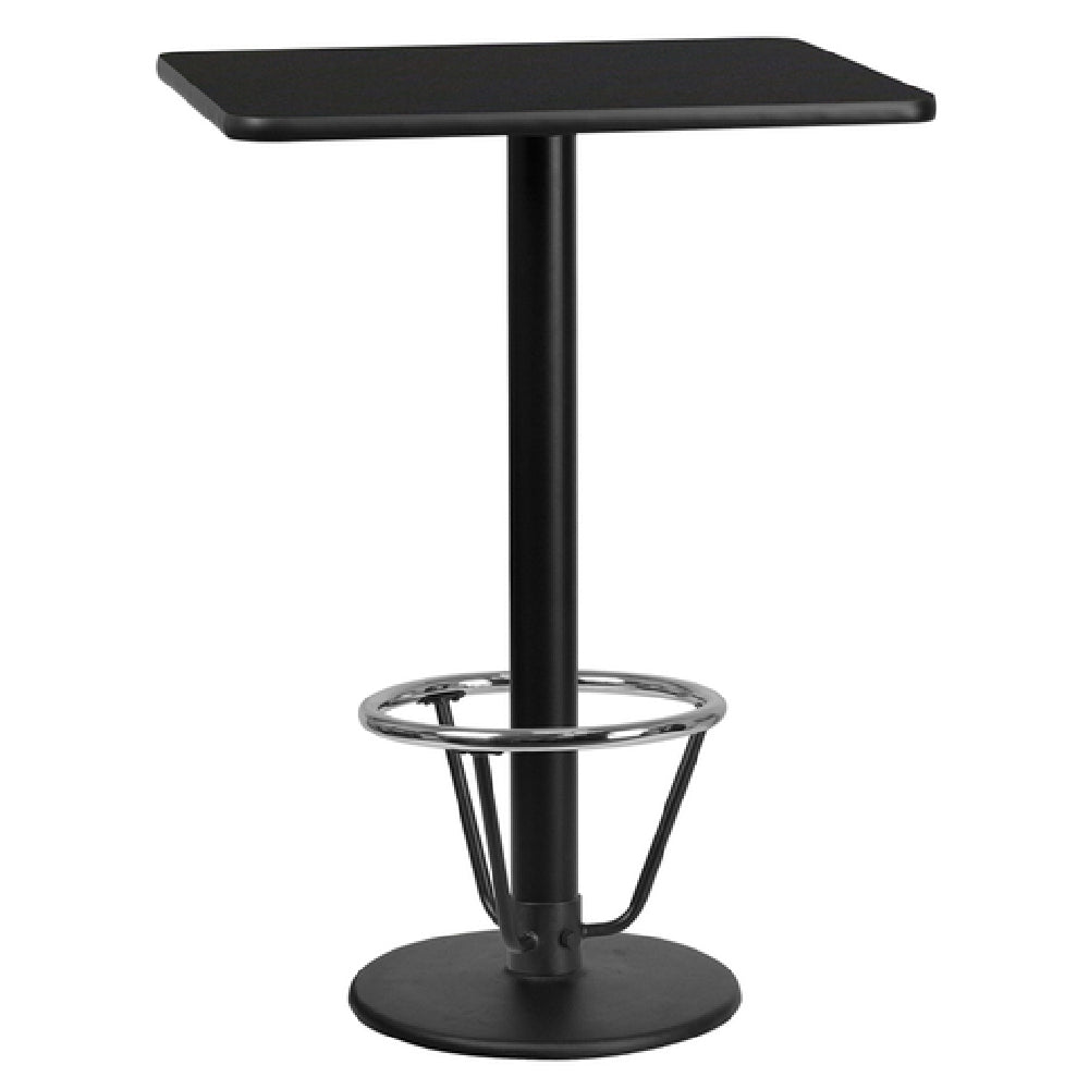 Flash Furniture XU-BLKTB-2430-TR18B-3CFR-GG Table 30"W X 24"D X 43-1/8"H Bar Height