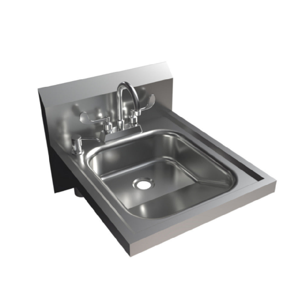 BK Resources BKHS-ADA-D-SD-P-G Hand Sink 16" X 14" With Faucet And Soap Dispenser