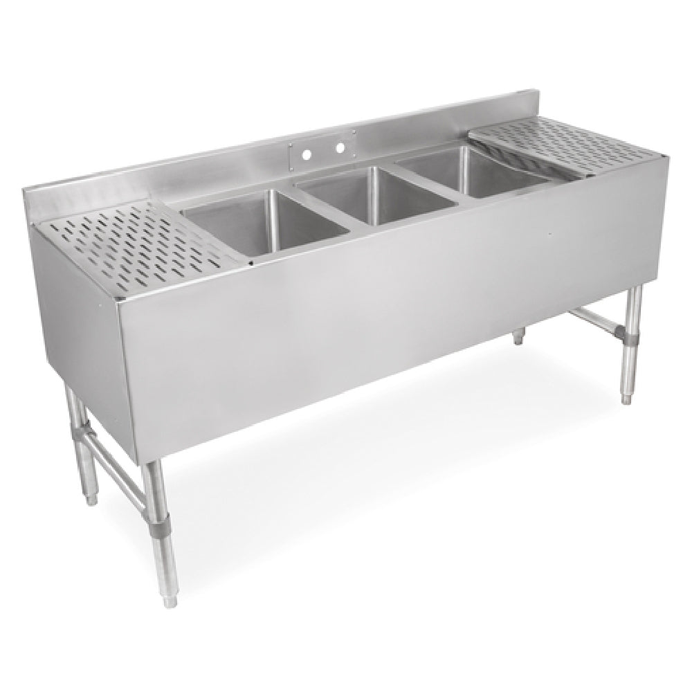 John Boos UBS3-2160-2D12 Underbar Sink Unit 3-compartment 60"W X 21"D X 32-1/2"H Overall Size