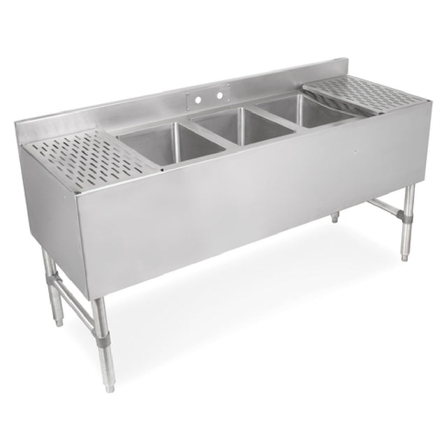 John Boos UBS3-2160-2D12 Underbar Sink Unit 3-compartment 60"W X 21"D X 32-1/2"H Overall Size