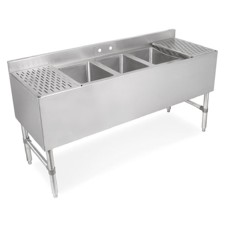 John Boos UBS3-2172-2D18-X Underbar Sink Unit 3-compartment 72"W X 21"D X 32-1/2"H Overall Size