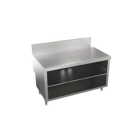 Krowne KRS-SD48 - Stadium Series Underbar Drainboard With Cabinet Base & Locking Hinged Door