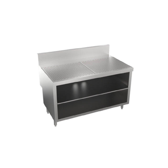 Krowne KRS-SD48 - Stadium Series Underbar Drainboard With Cabinet Base & Locking Hinged Door