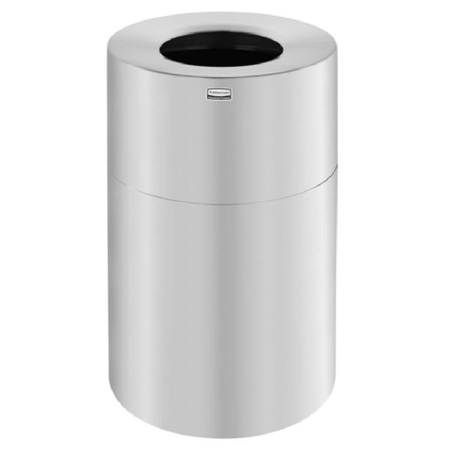 Rubbermaid FGAOT62SAPL - Designer Line™ Aluminum Waste Receptacle, 55 Gallon, 24" Dia. X 35"H