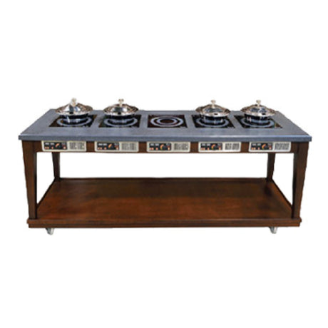 Bon Chef 50120 Residential Contemporary Induction Buffet 96" W X 30" D X 36" H With Wire Management System