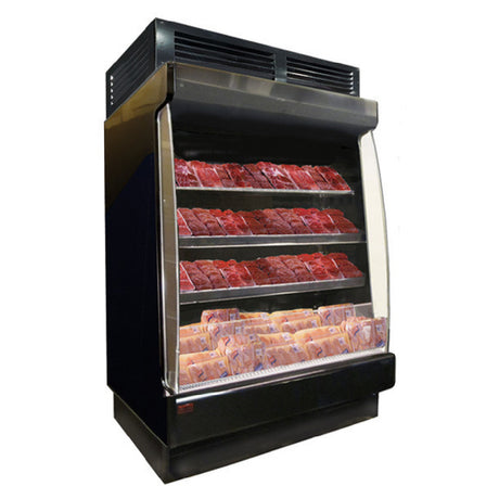 Howard-McCray SC-OM35E-4L-LB-B Packaged Meat Low-Base Open Merchandiser 51"W 74"H (60" Base Unit 14" Top Compressor Unit)