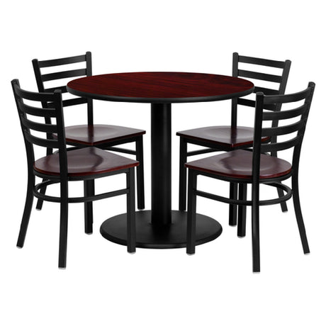 Flash Furniture MD-0004-GG Table And Chair Set Includes (1) 36" Dia. X 30"H Table