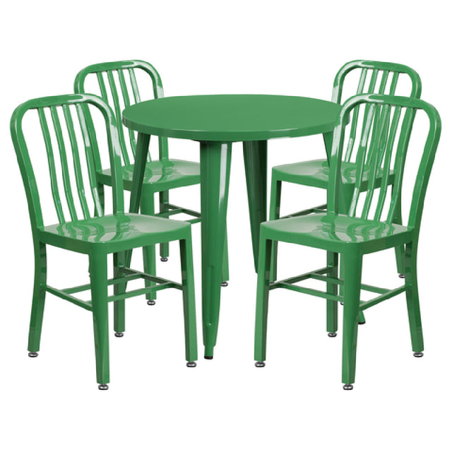 Flash Furniture CH-51090TH-4-18VRT-GN-GG Table And Chair Set Includes (1) 30" Dia. X 29-1/2"H Table