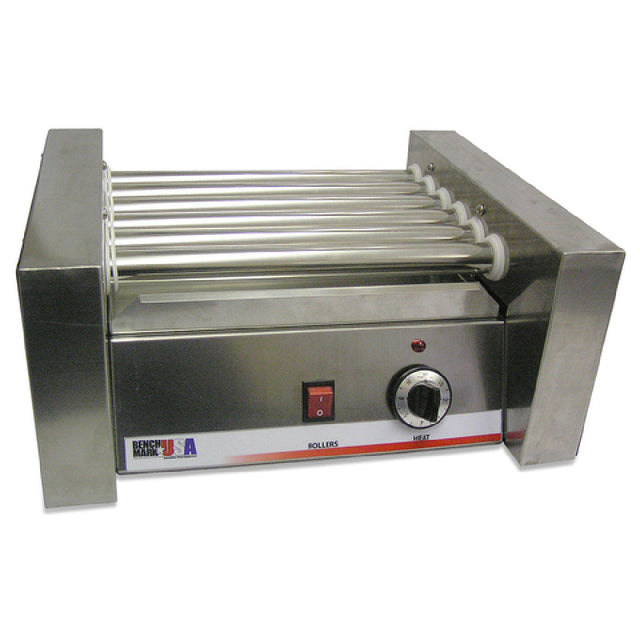 Winco 62010 Benchmark Hot Dog Roller Grill 10 Hot Dog Capacity Removable Drip Tray