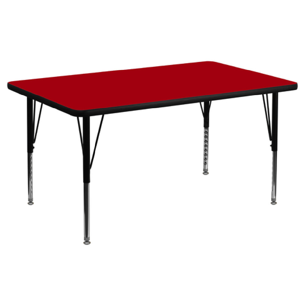 Flash Furniture XU-A3672-REC-RED-T-P-GG Activity Table 72"W X 36"D X 16-1/8" To 25-1/8" Adjustable Height