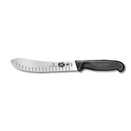 Victorinox 5.7423.20-X1 Butcher Knife 8" Granton Edge (hollowed Out Grooved On The Side Of Blade) Black Fibrox® Nylon Handle