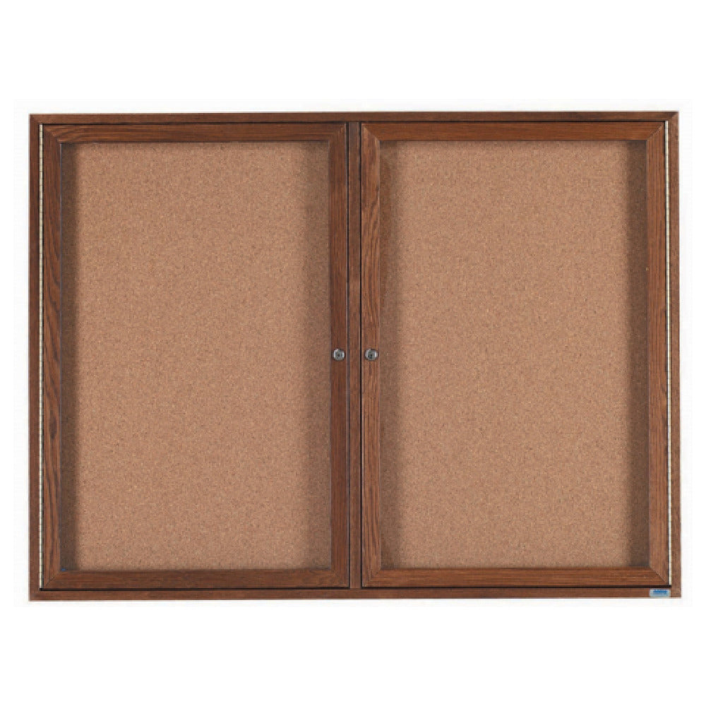 Aarco WBC4872R Red Oak Bulletin Board 72"W X 48"H Enclosed