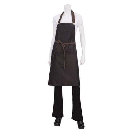 Chef Works ABWT051-BNB-0 Boulder Bib Apron 34"L X 30"W Towel Loop