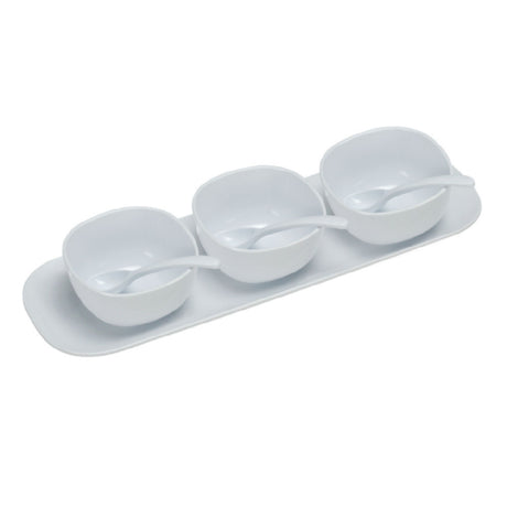 Yanco RM-9002 Rome Condiment Bowl Set Each Set Includes: (3) 4" Bowl (3) Spoon