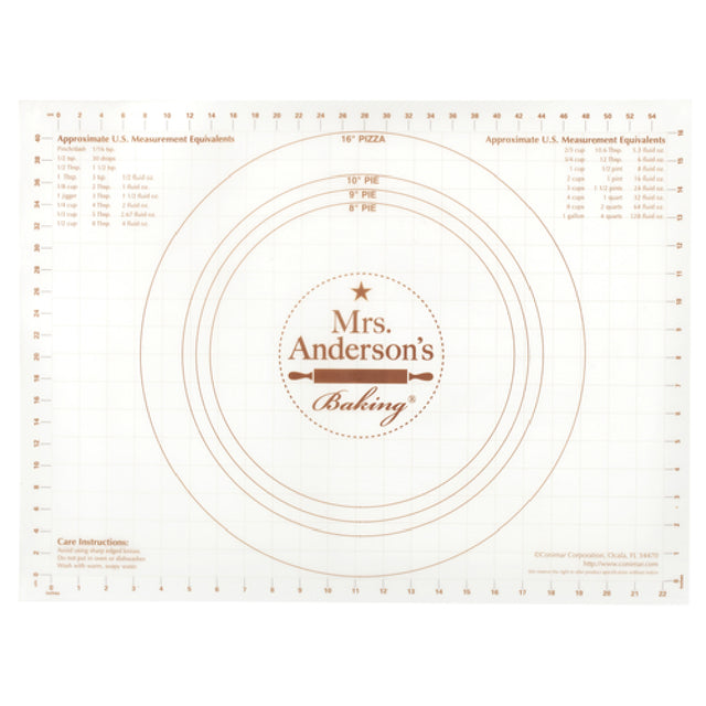 Harold Import Co. 31600MRSA Mrs. Anderson's Baking® Pastry Rolling Mat 18" X 24" Pre-printed With U.S. Measurement Equivalents