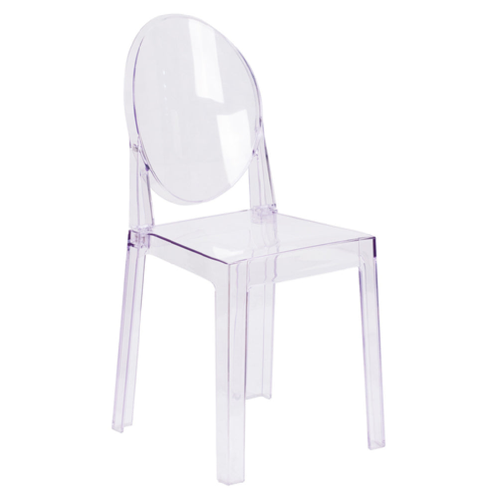 Flash Furniture OW-GHOSTBACK-18-GG Ghost Chair 330 Lb. Weight Capacity Oval Back