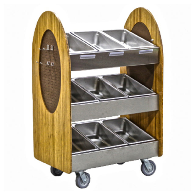 Lakeside 683 Display Merchandising Cart 41"W X 24-1/4"D X 62"H 3-tier (at 15° Angle)