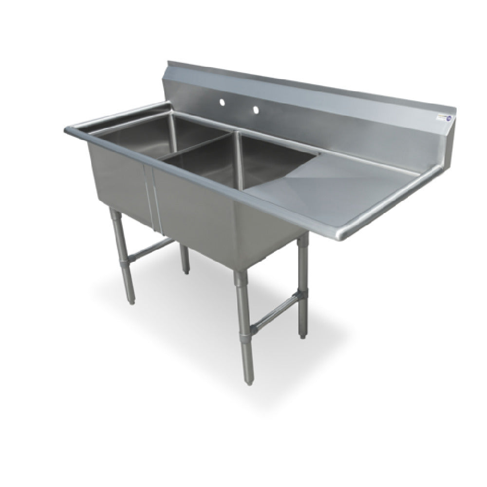 Steel Works Stainless SWS2C162012-18R-318 Sink 18ga/304 Stainless Steel 25-1/2" X 52-1/2" X 43-3/4"H