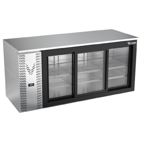 Victory VBB72HC-GS-S - Back Bar Refrigerator, Three-section, 72"W X 29-1/2”D X 34"H