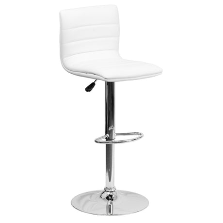 Flash Furniture CH-92023-1-WH-GG Swivel Bar Stool Adjustable Height Contemporary Style