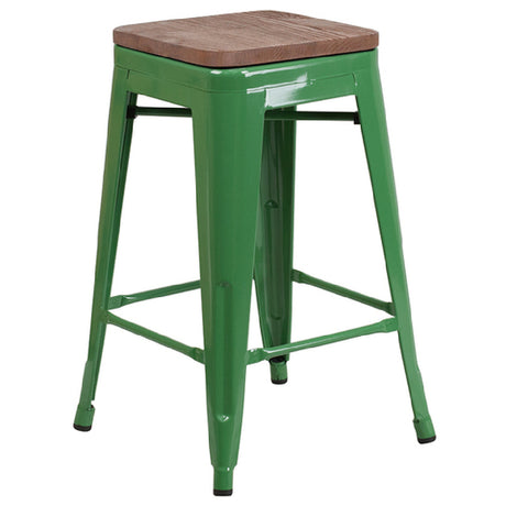 Flash Furniture CH-31320-24-GN-WD-GG Bar Stool 500 Lb. Weight Capacity Counter Height