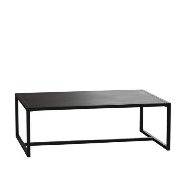 Flash Furniture XU-T6R60USO-1T-BK-GG Brock Outdoor Patio Coffee Table Commercial Grade Black Coffee Table For Deck