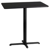 Flash Furniture XU-BLKTB-2442-T2230B-GG Table 42"W X 24"D X 43-1/8"H Bar Height