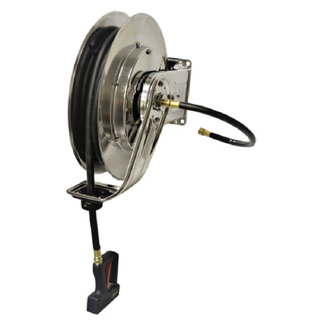 Fisher 75397 Hose Reel Assembly Exposed Reel Rinse With Spray Gun Stainless Steel Construction