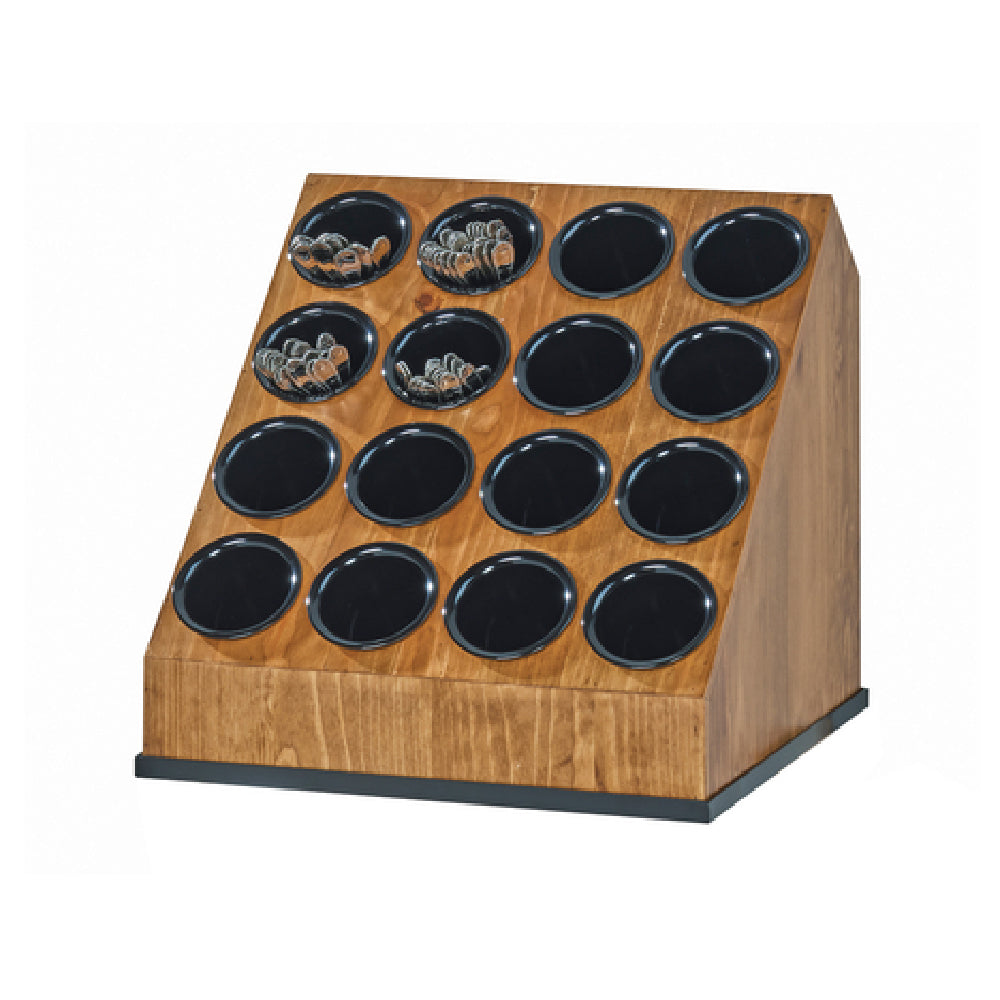 Cal Mil 3423-16-99 Madera Cylinder Display 19-3/4"W X 18-1/2"D X 18-1/2"H (16) Compartment