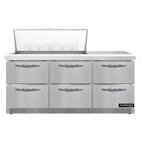 Continental Refrigerator SW72N18M-FB-D Mighty Top Sandwich Unit Front Breather