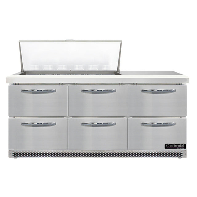 Continental Refrigerator SW72N18M-FB-D Mighty Top Sandwich Unit Front Breather