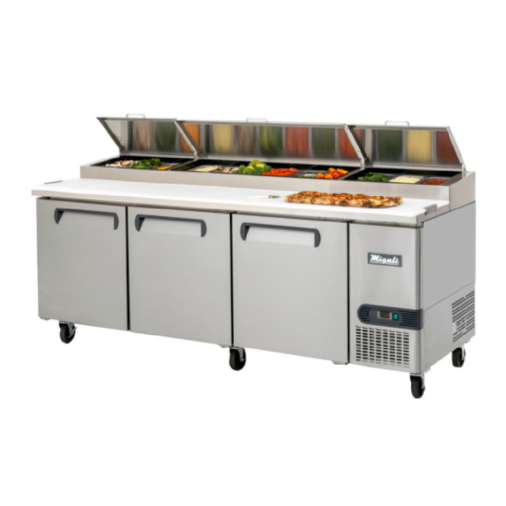 Migali Industries C-PP93-HC Competitor Series® Refrigerated Counter/Pizza Prep Table Three-section