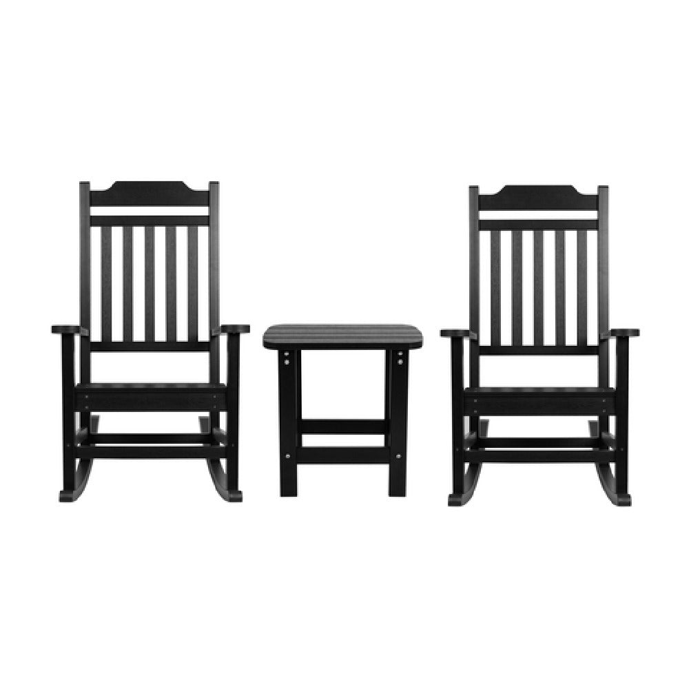 Flash Furniture JJ-C14703-2-T14001-BK-GG Rocking Chair And Side Table Set 225 Lb. Weight Capacity