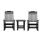 Flash Furniture JJ-C14703-2-T14001-BK-GG Rocking Chair And Side Table Set 225 Lb. Weight Capacity