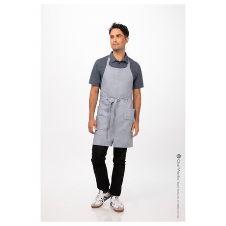 Chef Works ABN03-CLA-0 Logan Bib Apron 30"L X 38"W Adjustable Neck Strap With D-ring