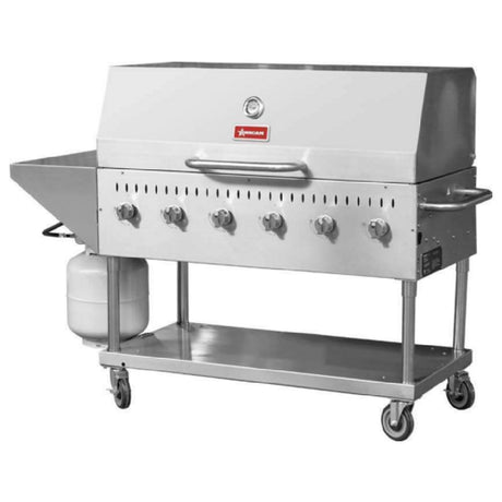 Omcan 47841 (CE-CN-0048-S LP) Outdoor Propane BBQ Grill LP Gas 47-1/5"W X 30-3/10"D X 34-3/4"H