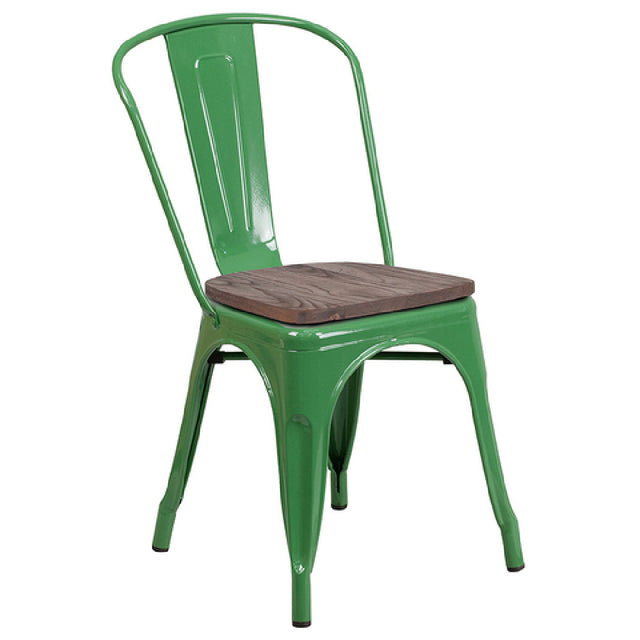 Flash Furniture CH-31230-GN-WD-GG Stacking Side Chair 500 Lb. Weight Capacity