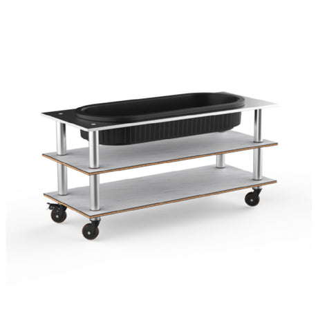 Steelite MGCMLE03CSXH - Modular Salad Bar Unit White Carrera Stainless Stee, Modular