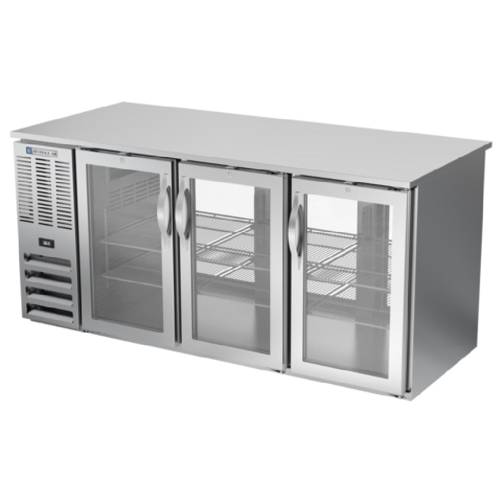 Beverage Air BB72HC-1-FG-PT-S - Refrigerated Open Food Rated Back Bar Pass-Thru Storage Cabinet