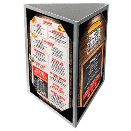 Menu Solutions ATT3PX-E Table Tent Holds 5-1/2" X 8-1/2" Inserts Triple Panel